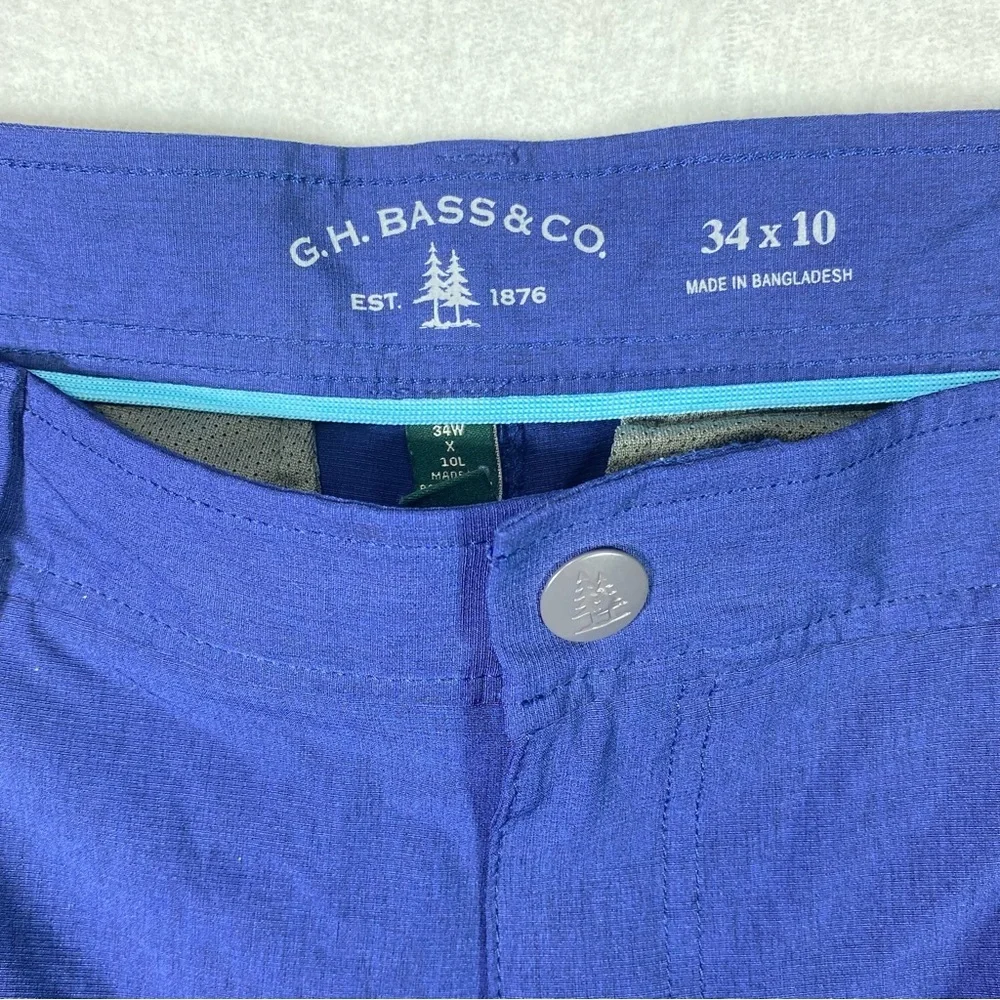 G.H. BASS & CO Chino Cargo Slack Shorts Men's W34 Navy Blue Lightweight Outdoor
